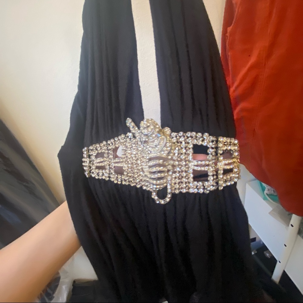 VINTAGE Y2K RHINESTONE HALTER TOP